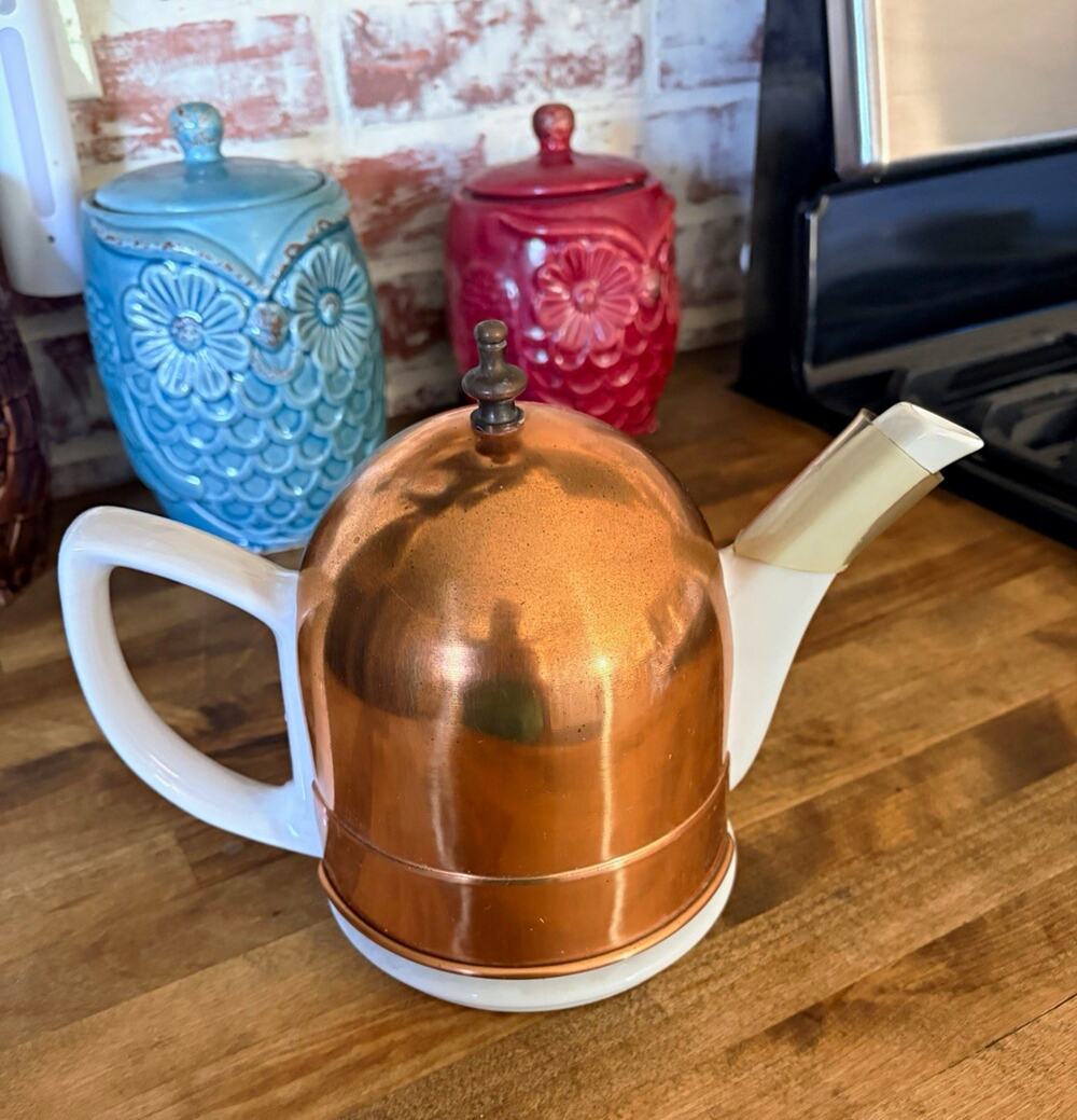 Copper Tea Cozy. Dome Cover with Knob. Teapot Cover